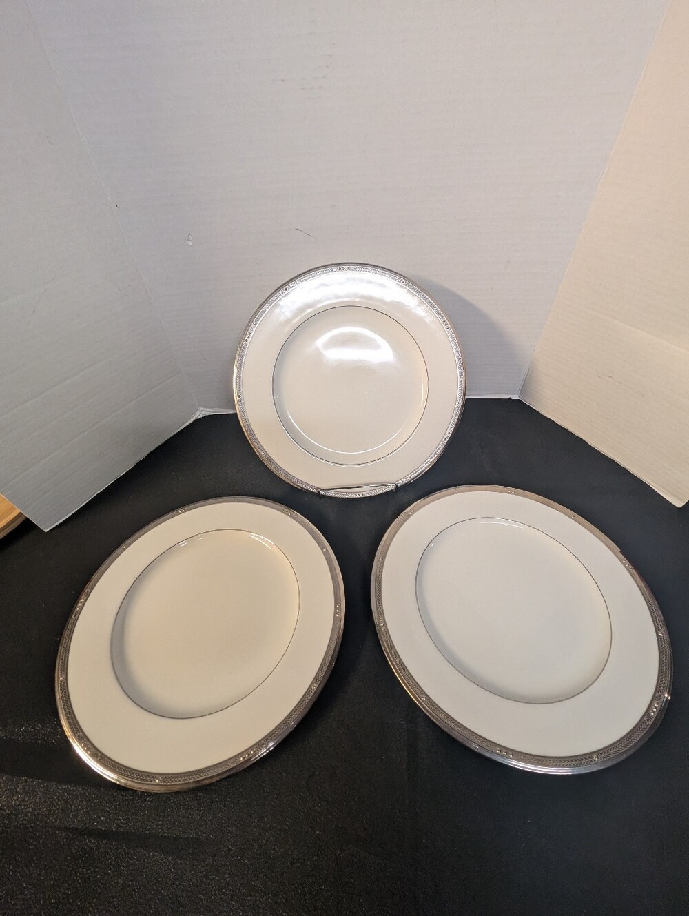Noritake Chatelaine Platinum Dinner Plates 10 7/8" Lot Of 3